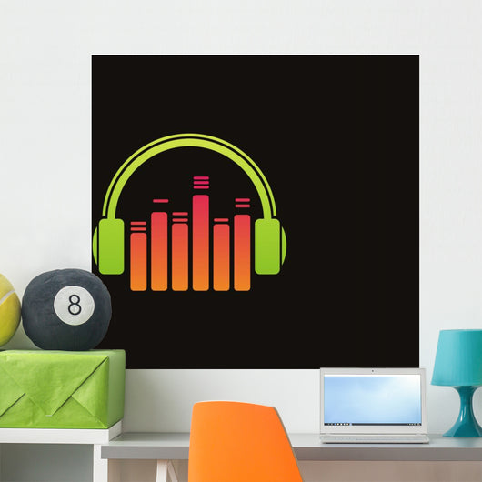 Headphone music logo vector Wall Mural