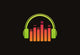 Headphone music logo vector Wall Mural