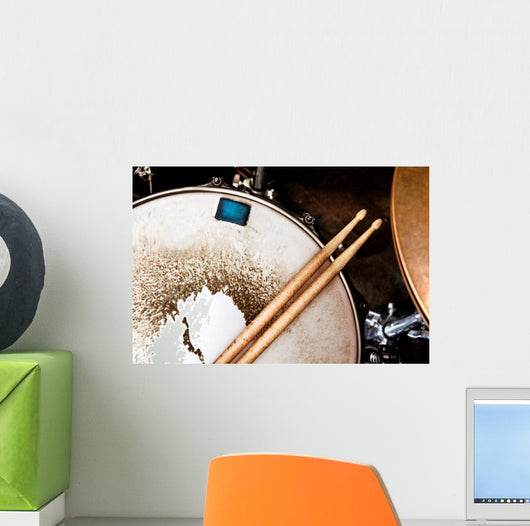 Music background.Drum close up image. Wall Mural