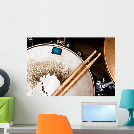 Music background.Drum close up image. Wall Mural