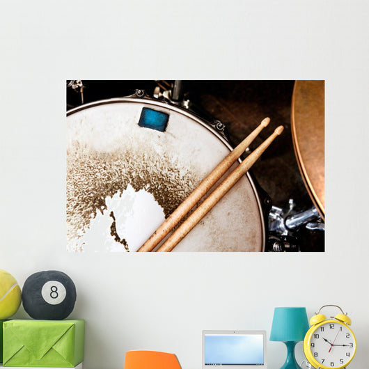 Music background.Drum close up image. Wall Mural