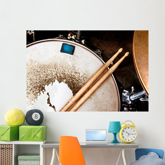 Music background.Drum close up image. Wall Mural