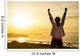 Successful sporty woman with arms up Wall Mural
