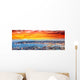 Wonderful panoramic view of Istanbul at dusk across Golden Horn Wall Mural