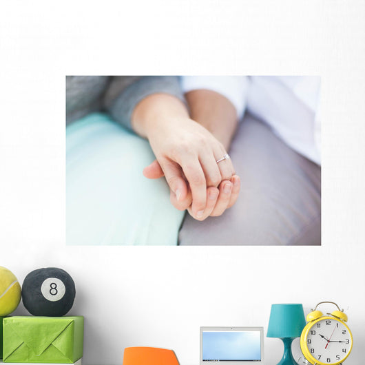 Engagement Holding Hands Wall Mural