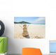 snowman made of sand on a background of the tropical warm sea Wall Mural