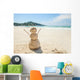 snowman made of sand on a background of the tropical warm sea Wall Mural