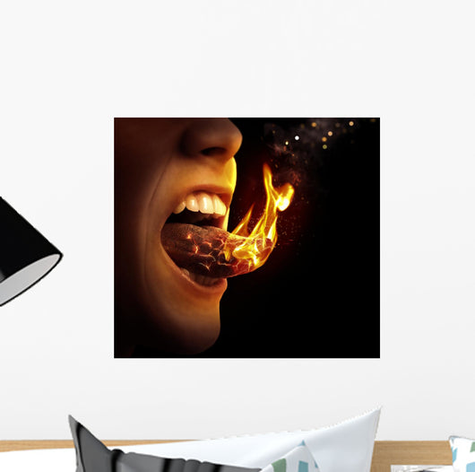 Tongue on fire Wall Mural