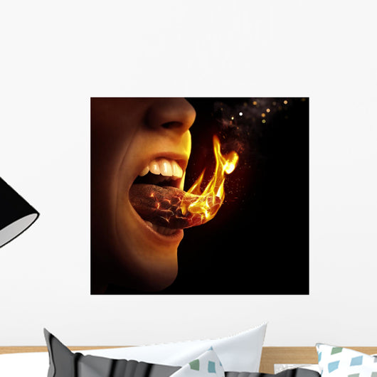 Tongue on fire Wall Mural