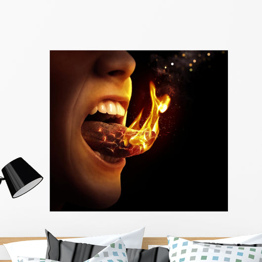 Tongue on fire Wall Mural