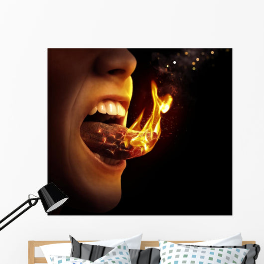 Tongue on fire Wall Mural