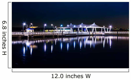 Pier reflecting in the Potomac River at night, in National Harbo Wall Mural