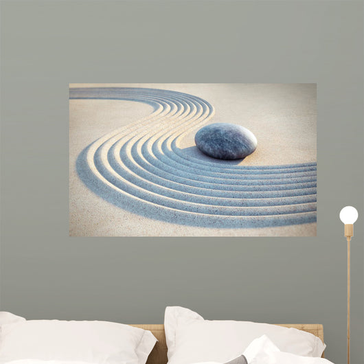 Stein und Linien im Sand Wall Mural