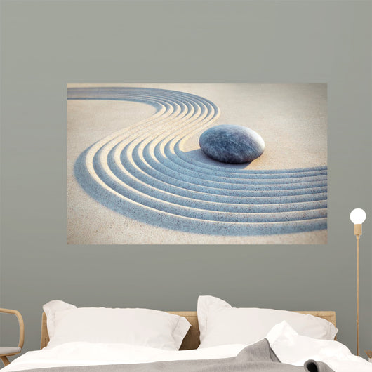 Stein und Linien im Sand Wall Mural