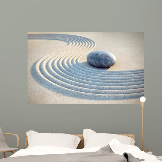 Stein und Linien im Sand Wall Mural