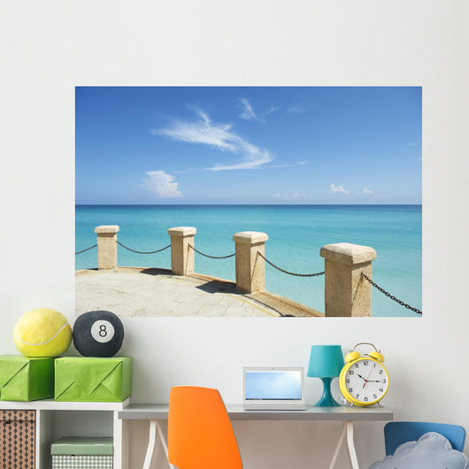 Classic Turquoise Caribbean View in Varadero Cuba Wall Mural