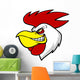 Rooster Mascot Head Wall Decal