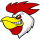 Rooster Mascot Head Wall Decal