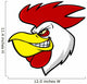 Rooster Mascot Head Wall Decal