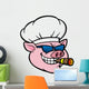 Smoking BBQ Pig Wall Decal