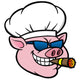 Smoking BBQ Pig Wall Decal