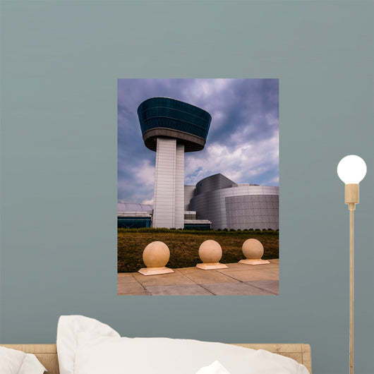 The exterior of the Air and Space Museum Udvar-Hazy Center on a Wall Mural