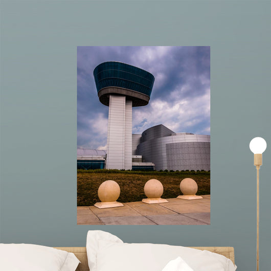The exterior of the Air and Space Museum Udvar-Hazy Center on a Wall Mural