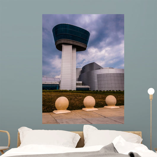 The exterior of the Air and Space Museum Udvar-Hazy Center on a Wall Mural