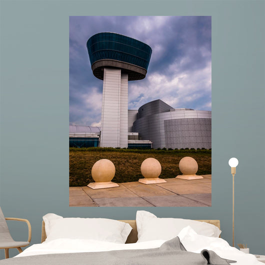 The exterior of the Air and Space Museum Udvar-Hazy Center on a Wall Mural