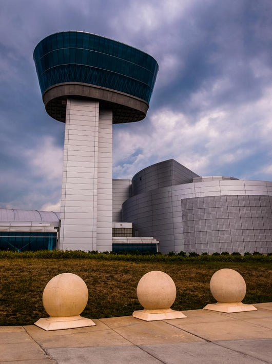 The exterior of the Air and Space Museum Udvar-Hazy Center on a Wall Mural