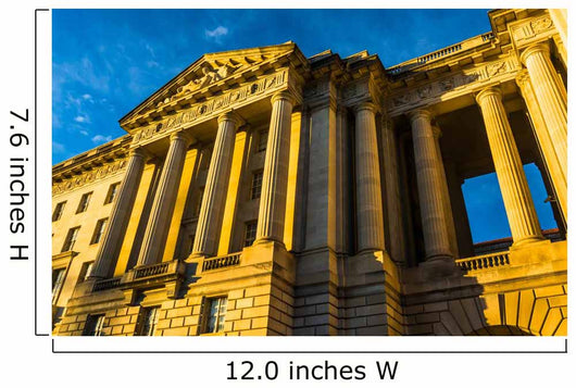 Evening light on a building in Washington, DC. Wall Mural