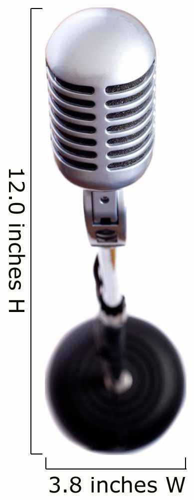 Vintage Microphone on White Wall Decal