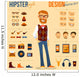 Hipster Character Pack Wall Decal