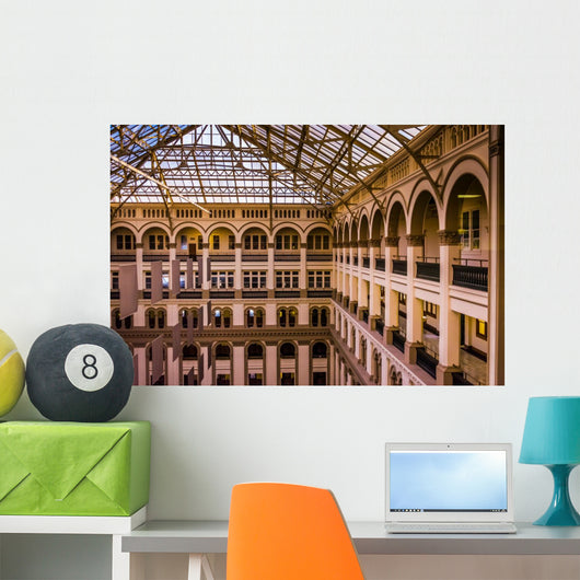Interior architecture at the Old Post Office, in Washington, DC. Wall Mural