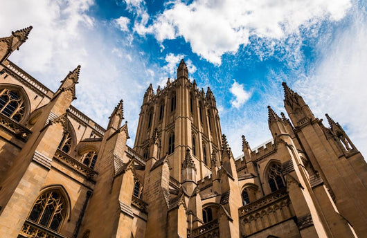 Looking up at a tower at the Washington National Cathedral, in W Wall Mural