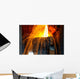 Smelting metal in a metallurgical plant. Wall Mural