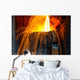 Smelting metal in a metallurgical plant. Wall Mural