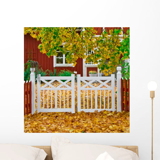 Garden in autumn Wall Mural