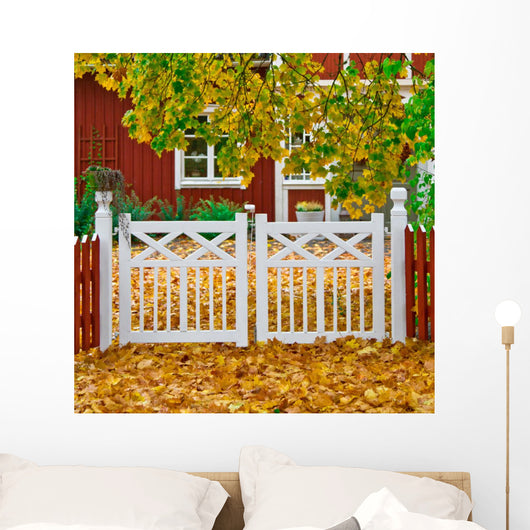 Garden in autumn Wall Mural