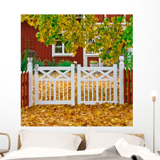 Garden in autumn Wall Mural