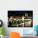 The National World War II Memorial Fountains at night at the Nat Wall Mural