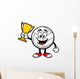 Volleyball Mascot with Trophy Wall Decal