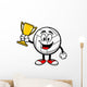 Volleyball Mascot with Trophy Wall Decal