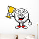 Volleyball Mascot with Trophy Wall Decal