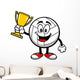 Volleyball Mascot with Trophy Wall Decal