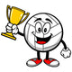 Volleyball Mascot with Trophy Wall Decal