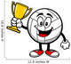 Volleyball Mascot with Trophy Wall Decal