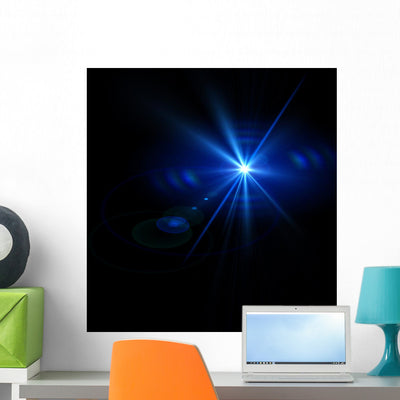 Abstract Lights over Black Wall Mural shown on a wall