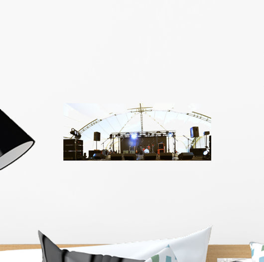 An empty Stage Before the Concert with floodlight Wall Mural