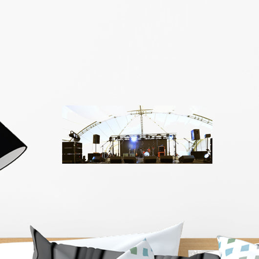 An empty Stage Before the Concert with floodlight Wall Mural